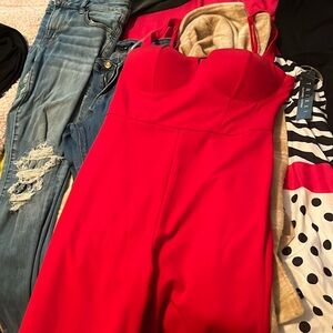 Red jumpsuit